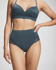 PETROL - Tummy High-Waist Brief Panty with Lace | Soma