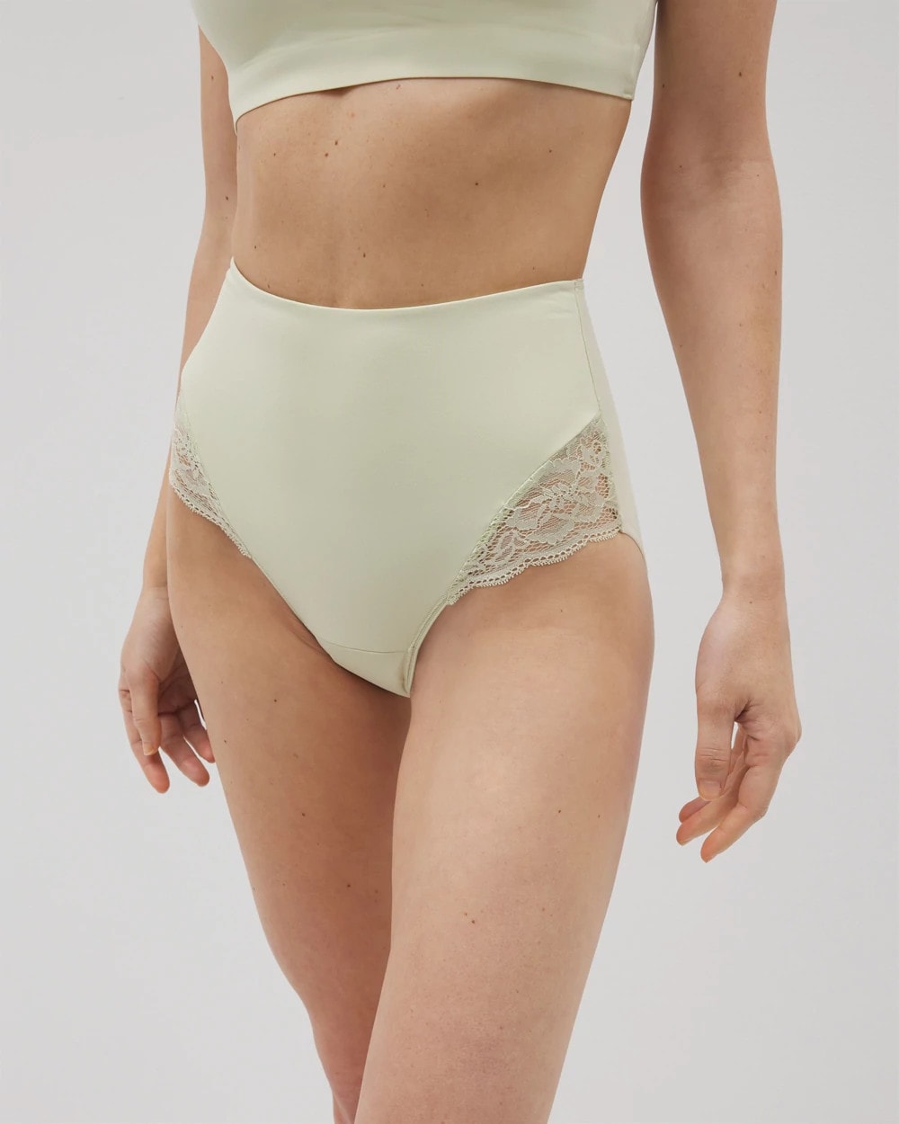 ALOE WASH - Tummy High-Waist Brief Panty with Lace | Soma