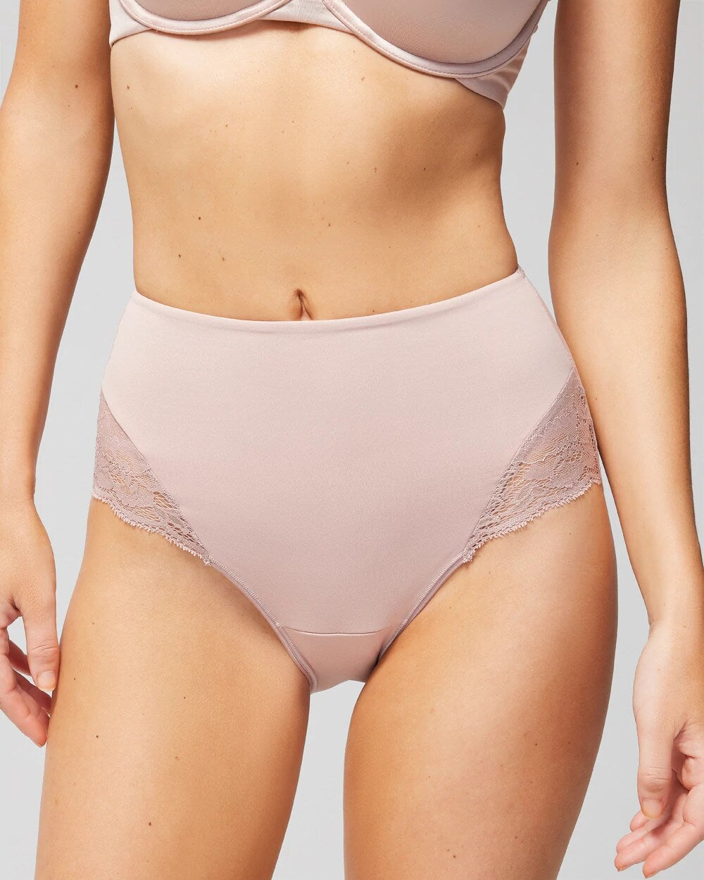 ADOBE ROSE - High-Waist Brief Panty with Lace | Soma