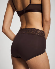 CHOC PLUM W DTM FOIL - Brief Panty with Super Soft Signature Lace | Soma
