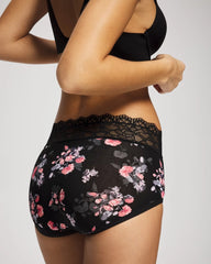 FLORAL DREAMS BLACK MINI - Brief Panty with Enchanting Lace | Soma