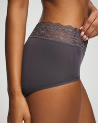 GRAY INK - Brief Panty with Enchanting Lace | Soma