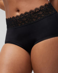 BLACK - Brief Panty with Enchanting Lace | Soma