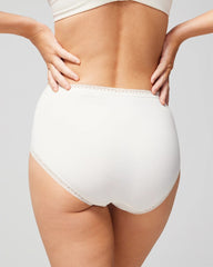 IVORY - Cotton Brief Panty with Lace Trim | Soma