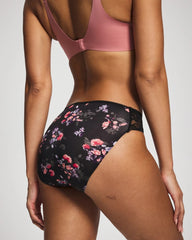 FLORAL DREAMS BLACK MINI - Edge Hipster Panty with Lace | Soma