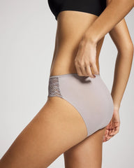 MINERAL GRAY - Edge Hipster Panty with Lace | Soma