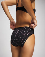 HALF MOON BLACK - Edge Hipster Panty with Lace | Soma