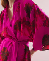 VA VA BLOOMS PINK - Silk Chiffon Short Robe | Soma