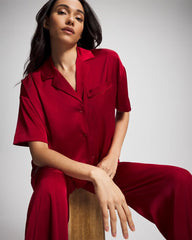 PAINT THE TOWN RED - Short Sleeve Notch Collar Pajama Top | Soma