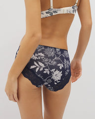 MEANDERING GARDEN M NAVY - Embraceable Hipster Panty Crochet Lace | Soma