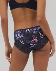 BLOOM BRIGHTLY MINI NAVY - Hipster Panty with Enchanting Lace | Soma