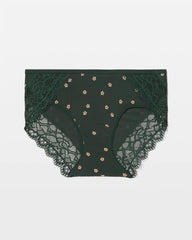PLUMERIA DOT LUSH EMERALD - Hipster Panty with Enchanting Lace | Soma