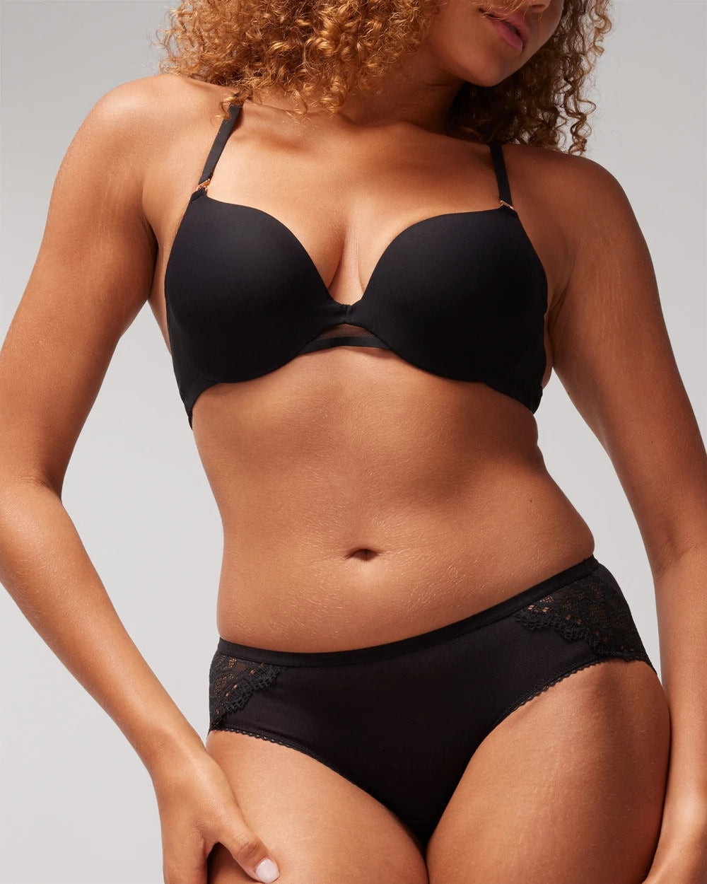 BLACK - Hipster Panty with Enchanting Lace | Soma
