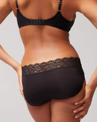 BLACK - Hipster Panty with Enchanting Lace | Soma