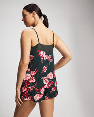 COTTAGE FLORAL GREEN - Mesh Trim Pajama Cami | Soma