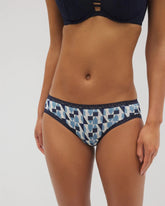 PRISM GEO MINI NAVY - Cotton Hipster Panty with Lace Trim | Soma