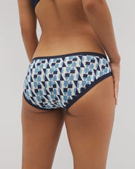 PRISM GEO MINI NAVY - Cotton Hipster Panty with Lace Trim | Soma