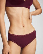 VELVET PLUM - Cotton Hipster Panty with Lace Trim | Soma