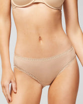 WARM AMBER - Cotton Hipster Panty with Lace Trim | Soma