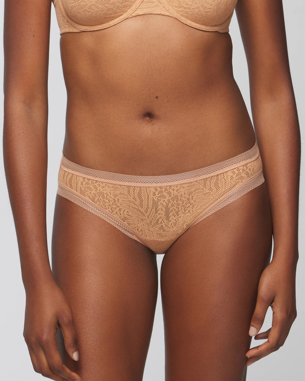 CREME BRULEE - Soma Hipster Panty with Stretch Lace | Soma
