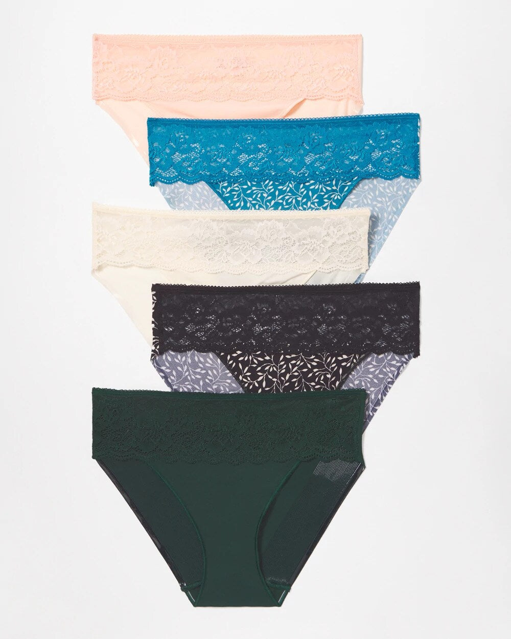 LUSH EMERALD MULTI PACK - Edge Hipster Panty with Lace 5 Pack | Soma