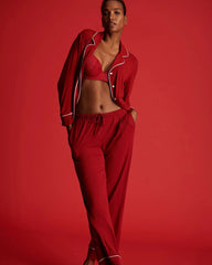 PAINT THE TOWN RED - Pajama Pant w/ Cuff and Piping | Soma