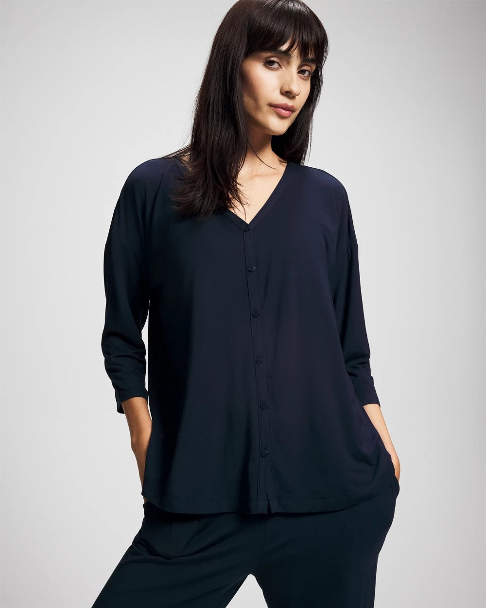 NIGHTFALL NAVY - Button-Up Pajama Top | Soma