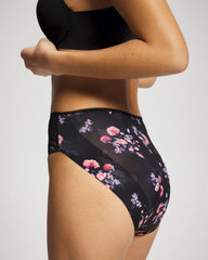 FLORAL DREAMS BLACK MINI - Edge High-Leg Panty with Lace | Soma