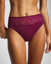 POMEGRANATE WINE - Edge High-Leg Panty with Lace | Soma