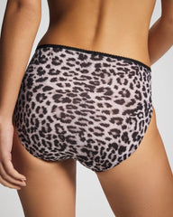 DIVINE LEOPARD MINI TAUPE - Edge High-Leg Panty with Lace | Soma
