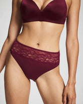 VELVET PLUM - Edge High-Leg Panty with Lace | Soma