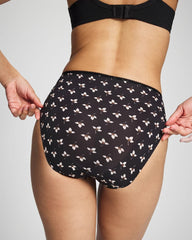 PEACEFUL PETALS MINI BLK - Edge High-Leg Panty with Lace | Soma