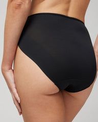 BLACK - High-Leg Panty with Lace | Soma