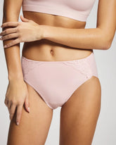 PRETTY PINK - Tummy High-Leg Brief Panty with Lace | Soma