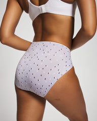 HALF MOON BLUE OPAL - Tummy High-Leg Brief Panty with Lace | Soma