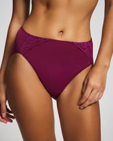POMEGRANATE WINE - Tummy High-Leg Brief Panty with Lace | Soma