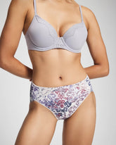 LACE HARMONY M LILAC - Tummy High-Leg Brief Panty with Lace | Soma
