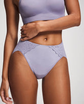 LAVENDER CLOUD - Tummy High-Leg Brief Panty with Lace | Soma
