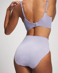 LAVENDER CLOUD - Tummy High-Leg Brief Panty with Lace | Soma