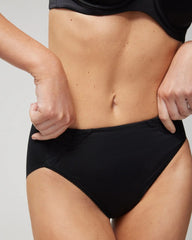 BLACK - High-Leg Brief Panty with Lace | Soma