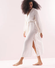 IVORY - Soma's Sexiest Silk Chiffon Long Robe | Soma