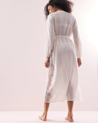 IVORY - Soma's Sexiest Silk Chiffon Long Robe | Soma