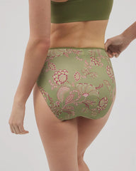 STITCH PAISLEY M GREEN - High-Leg Brief Panty | Soma