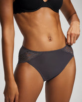 GRAY INK - High-Leg Panty with Enchanting Lace | Soma