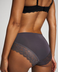 GRAY INK - High-Leg Panty with Enchanting Lace | Soma