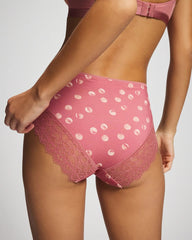WATER SPOTS ANTIQUE PINK - High-Leg Panty with Enchanting Lace | Soma