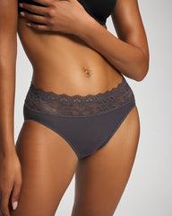 GRAY INK - High-Leg Panty with Enchanting Lace | Soma