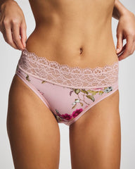 FEATHERED FANCY MINI PINK - High-Leg Panty with Enchanting Lace | Soma