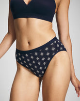 BELLE FOULARD MINI NAVY - Cotton High-Leg Panty | Soma