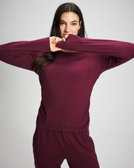 VELVET PLUM - Ruched Long Sleeve Pajama Tee | Soma